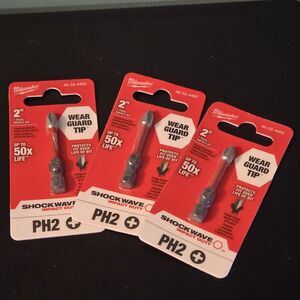 Milwaukee SHOCKWAVE™ 2″ Phillips #2 Impact Power Bit, 1 Pack (48‑32‑4462) X 3